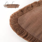 Foindtower Set of 2 Decorative Linen Fringe Throw Pillow Covers Cozy Boho Farmhouse Cushion Cover with Tassels Soft Accent Pi