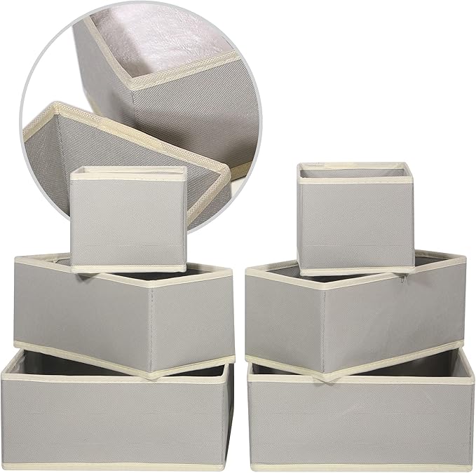 DIOMMELL 12 Pack Foldable Cloth Storage Box Closet Dresser Drawer Organizer Fabric Baskets Bins Containers Divider for Baby C