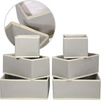 DIOMMELL 12 Pack Foldable Cloth Storage Box Closet Dresser Drawer Organizer Fabric Baskets Bins Containers Divider for Baby C