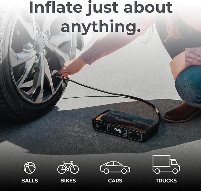 HALO Bolt Air 58830 Portable Car Battery Jump Starter | 100 PSI Air Compressor, 58.8Wh USB Power Bank, Emergency Floodlight