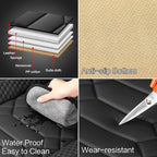 Leather Car Seat Covers Full Set, Waterproof Faux Leather Seat Covers for Cars, Non-Slip Car Interior Covers Universal Fit fo