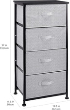 Amazon Basics Fabric 4-Drawer Storage Organizer Unit for Bedroom Closet, Black