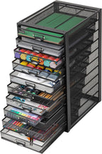 Mind Reader 10-Drawer Desk Organizer for Office Supplies, Crafts, Mail Sorting & More, Metal Mesh, 10.75"L x 14"W x 21.25"H, 