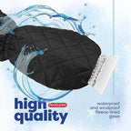 SCRUBIT Ice Scraper with Glove [2 Pack] - Car Windshield Scraper for Ice and Snow w/Fleece Mitt - Quickly Scrape and Remove Snow While Staying Warm - Waterproof - Car Scraper Snow Brush (Black)
