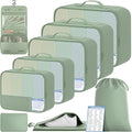BAGAIL 9 Set Packing Cubes with Packing List Luggage Packing Organizers for Travel Accessories (Matcha Green)