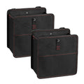 YSSOA 2 Pack 3 Gallons Foldable Car Trash Can with Adjustable Straps and Storage Pockets, Waterproof & Leakproof, Multipurpose for Car, Black