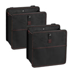 YSSOA 2 Pack 3 Gallons Foldable Car Trash Can with Adjustable Straps and Storage Pockets, Waterproof & Leakproof, Multipurpose for Car, Black