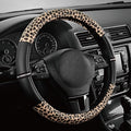 Road Comforts Leopard Steering Wheel Cover - Made with PVC Leather Cheetah Print - Anti-Slip, Universal Fit 14 1/2 inches to 