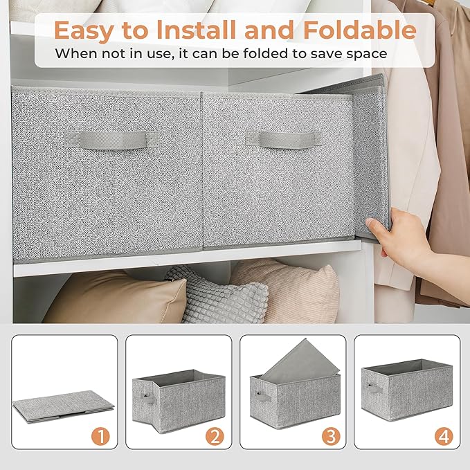 GRANNY SAYS Closet Storage Bins, Storage Baskets for Organizing, Fabric Storage Bins with Handles, Clothing Storage Container
