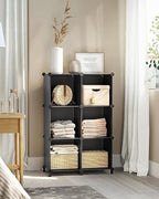 SONGMICS 6 Cube Storage Organizer, Modular Bookshelf, DIY Closet Organizers and Storage, Plastic Stackable Shelves, 11.8 x 11
