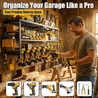 Power Tool Organizer, 8 Drill Holder for Tool Organizer, Storage and Organization for Garage, Heavy Duty Metal Tool Shelf Uti