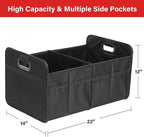 Simple Deluxe Trunk Organizer for Car/SUV, Collapsible 600D Waterproof Oxford Polyester 50L Storage Box, 2 Compartments Multi