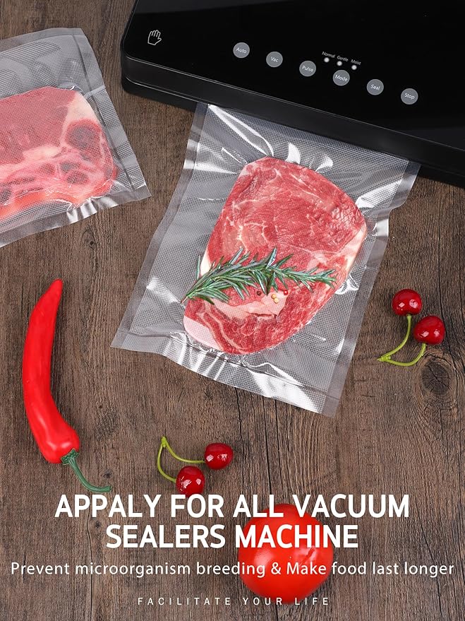 Syntus Vacuum Sealer Bags for Food, 6 Rolls 11" x 20' Commercial Grade Bag Rolls, BPA Free Food Vac Bags for Storage, Meal Pr