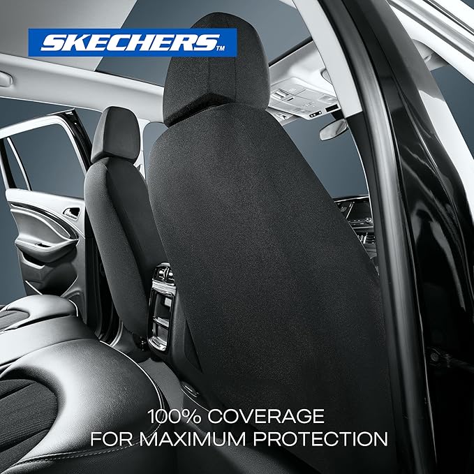 Skechers Seat Covers, Premium Breathable Polyester Car Seat Covers, Car Seat Covers Full Set Airbag Compatible, Automotive Co
