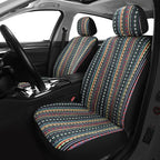 Pariitadin Baja Saddle Blanket Car Seat Covers Front Set with Seat Belt Pads, Washable Breathable Striped Woven Cloth Seat Co
