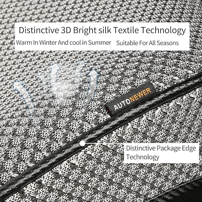 Auto Newer Breathable Universal Four Seasons Car Seat Covers， Luxury Car Seat Cushion，Protectors for Front Seat Bottoms,Compa