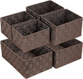Posprica Woven Storage Baskets for Organizing 6 Pack, Large&Small Storage Cube Bins Set for Bathroom, Storage Boxes Container