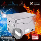 DocSafe Fireproof Document Box with Lock,File Storage Organizer with Zipper Pockets,Collapsible Portable File Box Home Office