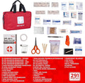 Thrive Home Essentials First Aid Kit (291 Pieces) - First Aid Bag with Multi-Sized Bandage, Gauze, Wipes, Scissors, Gloves, T