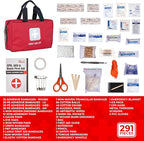 Thrive Home Essentials First Aid Kit (291 Pieces) - First Aid Bag with Multi-Sized Bandage, Gauze, Wipes, Scissors, Gloves, T