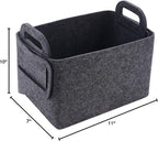 Minoisome Storage Basket Felt Storage Bin Collapsible& Convenient Box Organizer with Carry Handles for Office Bedroom Closet 