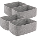 OIASKET 4 Pack Small Storage Shelf Baskets for Organizing, Mini Woven Rope Storage Bins for Towels, Cute Decorative Closet Or