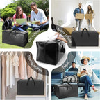 VELVETSURE 12 Pack Heavy Duty Large Moving Bags W/Backpack Straps - Strong Handles & Zippers, Storage Totes, Fold Flat, Alter