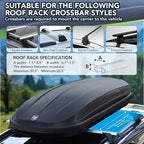 Rooftop Cargo Box Carrier 390L, Hard Shell Roof Box for Roof Rack, 14 Cu Ft Luggage Storage with Secure Straps&Keys, Weather-Resistant Roof Rack Cargo Box