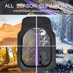 CAR PASS Tire Tread DeepDish Rubber Floor Mats for car Heavy Duty car mats All Weather, Universal XL~M Trim to Fit for Truck SUV Vehicle Automotive, Waterproof car mats 3 Piece (Purple Black)