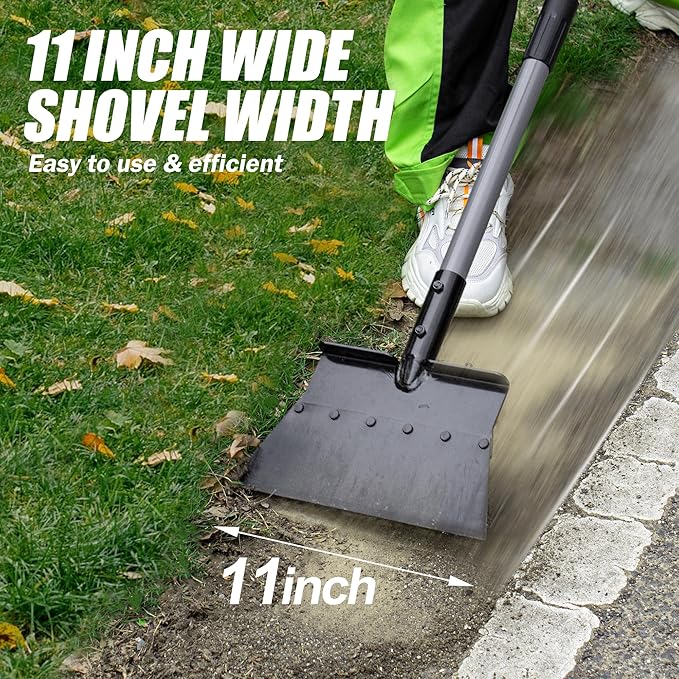 Suchtale Garden Flat Shovel,Floor Scraper, Heavy Duty Multifunctional Outdoor Cleaning Shovel with 54 Adjustable Long Handle, Ideal for Weed Scraper, Lawn Edging,Trenching,Driveway,Sidewalk