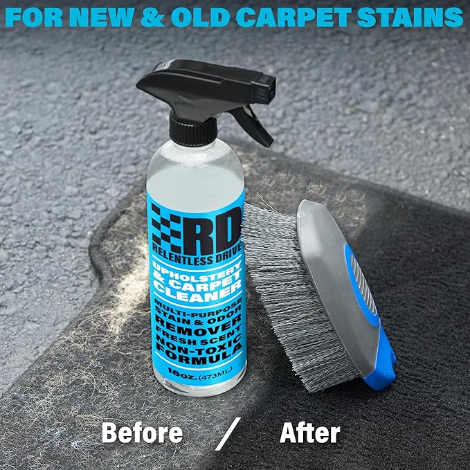 Car Interior Carpet & Upholstery Seat Cleaner — Safe for All Cars — for Carpets, Seats, Floor Mats, Home, Office & More — 16o