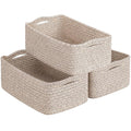 Goodpick Baskets for Organizing, Storage Basket for Shelves, Baskets for Gifts, Woven Bakset 3 Pack for Living Room, 11 x 7 x