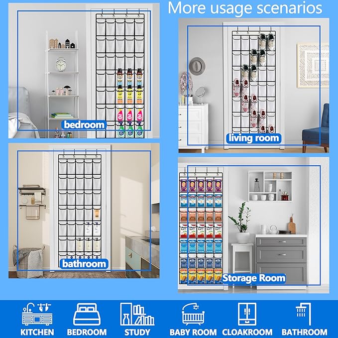 over the door shoe organizer,2025 upgraded,shoe organizer,35 Huge pockets,over door shoe organizer,Store size 13 shoes,shoe o