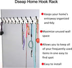 Dseap Coat Rack Wall - Heavy-Duty 38-1/4" Long, with Reinforced 10 Custom Tri-Hooks, Solid Wood Wall Hanger for Coats Hat Jac