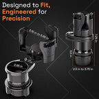Car Cup Holder Expander 2 in 1, Expandable Cup Holder with Adjustable Base, The Upper Part Fits Yeti, Ramblers, Hydroflask, Other Large Bottles/Mugs, expandable to 3"-6.5"