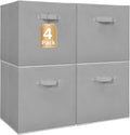 STORAGE MANIAC Storage Cubes, 13 Inch Collapsible Storage Bins with Handles, 4 Pack Fabric Foldable Bins for Organization, Du