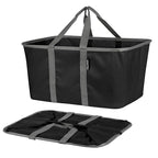CleverMade Collapsible Laundry Tote 2-Pack (50L) – Foldable Carry-All Storage Bin for Laundry, Car Trunk, RV, Dorm & Home Org