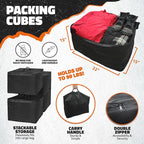 Mockins 15 CuFt Weatherproof Trailer Hitch Cargo Carrier Bag w/ 4 Packing Cubes | 48"x18"x31" Waterproof Cargo Bag for Hitch Carrier & Truck Bed Storage | Vehicle Soft-Shell Carriers w/Straps & Lock