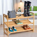 Honey-Can-Do SHO-01599 Bamboo 3-Tier Shoe Shelf