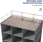 coastal rose Hanging Shoe Organizer, 30 Sections Hanging Shoe Organizer for Closet with 6 Mesh Pockets, Space Saving Hanging 