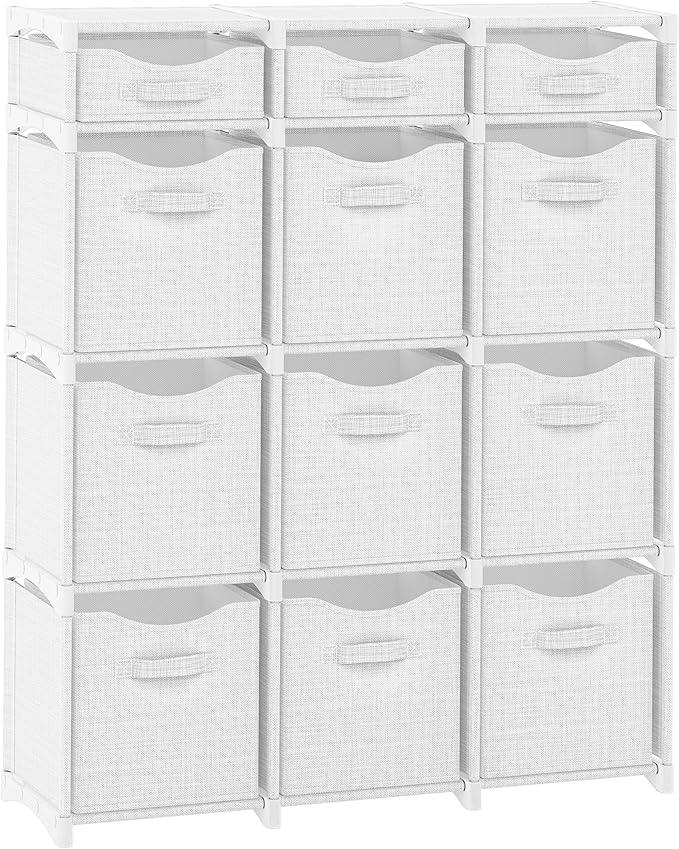 Cube Storage Organizer with Storage Bins Included - The Perfect Closet Organizers and Storage Solution. Includes 12 Storage C