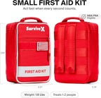 Small First Aid Kit for Car, Travel & Home - Emergency Kit for Hiking, Camping, Backpacking and Outdoors - Includes Zip Stitc