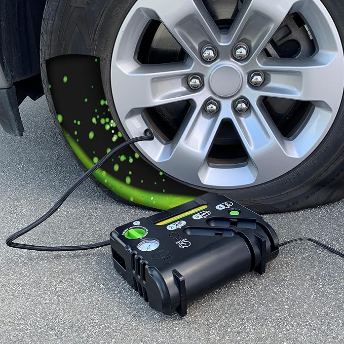 Slime 50139 Flat Tire Puncture Emergency Kit, Includes Sealant and Tire Inflator Pump, Analog, Suitable for Cars and Other Highway Vehicles, 10 Min Fix