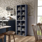Homes: Inside + Out Apexa 6-Cube Storage Organizer Shelves, Stackable Wood Bookcase Fits Cubby Bins for Organization, Dorm Te