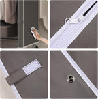 Homdox Garment Rack with Cover, Heavy Duty Clothing Rack for Hanging Clothes, Portable Closet Wardrobe, Double Rods Garment R