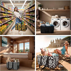 NGIL Extra Large Utility Tote Reusable Grocery Bag Oversized Collapsible for Groceries, Storage, Picnic, Beach (Zarape-black)