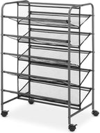 Whitmor 5-Tier Double Sided Shoe Cart, Gunmetal