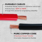 Safe Start Illumi Heavy Duty Jumper Cables Kit - 12FT, 6GA Jump Cable for Car, Truck - W/LED Indicators for Night Use, Reverse Polarity Protection, Copper Wire - Traditional Front-to-Front Design