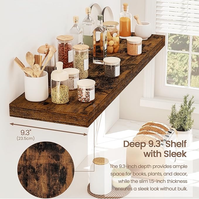 Vivelove Floating Shelves for Wall Mounted, 32 Inches Long Shelves, Display Shelf for Bathroom Living Room Kitchen Bedroom Of