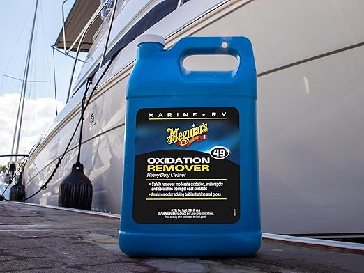 Meguiar's M4901 Marine/RV Heavy Duty Oxidation Remover, Water Spot, Stain, and Boat Scratch Remover for Vehicles with Gel Coat and Fiberglass Surfaces, 1 Gallon